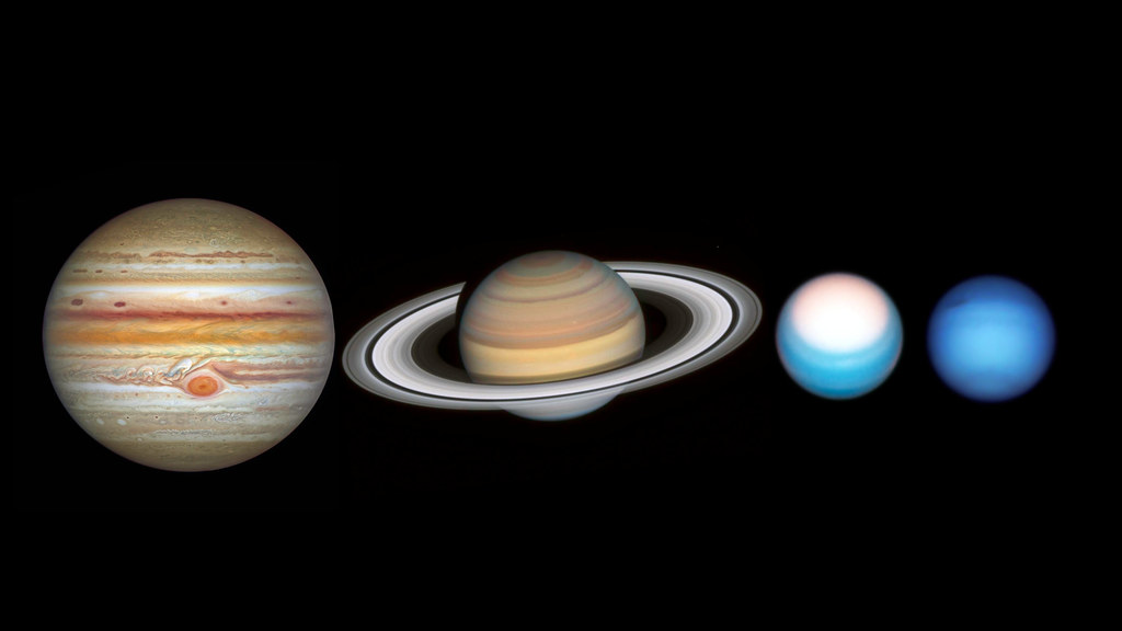 Jupiter, Saturn, Uranus, and Neptune